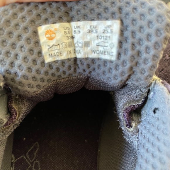 Timberland Carrigan Notch Purple Gray Suede Waterproof Hiking Sneakers Women 8.5 - Picture 5 of 9